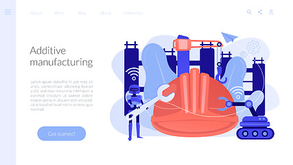 Image showing Robotics construction concept landing page.