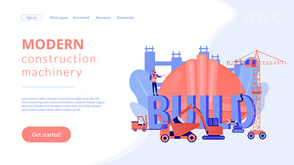 Image showing Modern construction machinery concept landing page