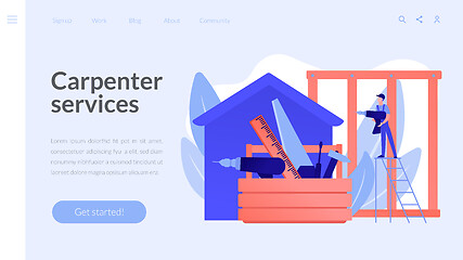 Image showing Carpenter services concept landing page