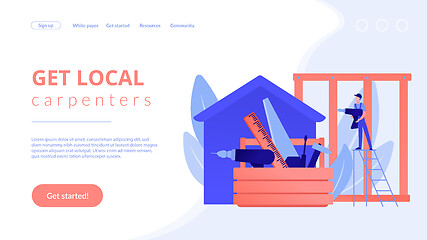 Image showing Carpenter services concept landing page