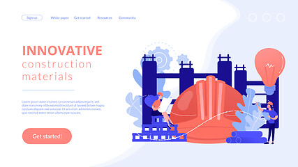 Image showing Innovative construction materials concept landing page.