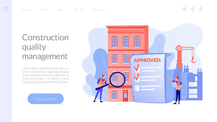 Image showing Construction quality control concept landing page