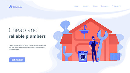 Image showing Plumber services concept landing page