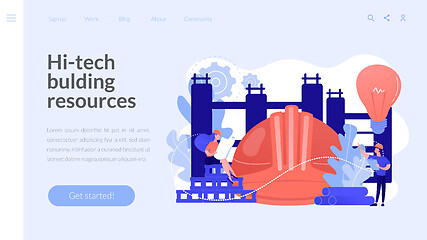 Image showing Innovative construction materials concept landing page.