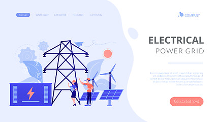 Image showing Energy storage concept landing page.