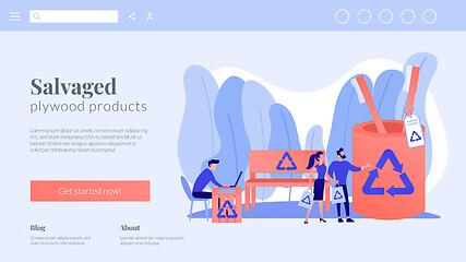 Image showing Waste free wood products concept landing page