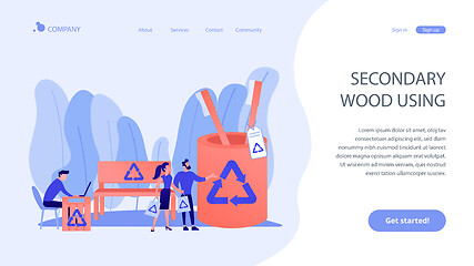 Image showing Waste free wood products concept landing page
