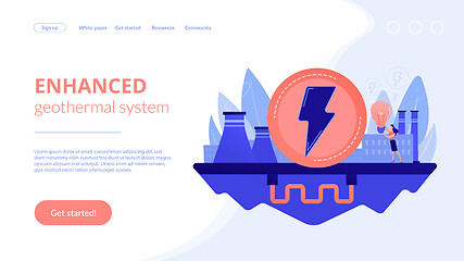 Image showing Geothermal energy concept landing page.