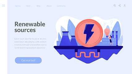 Image showing Geothermal energy concept landing page.