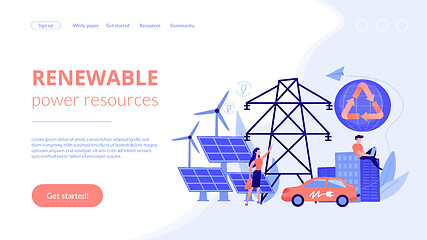 Image showing Renewable energy concept landing page.