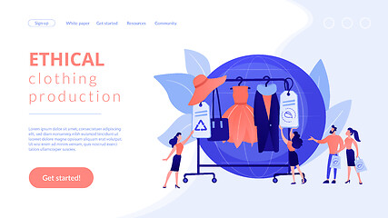 Image showing Sustainable fashion concept landing page