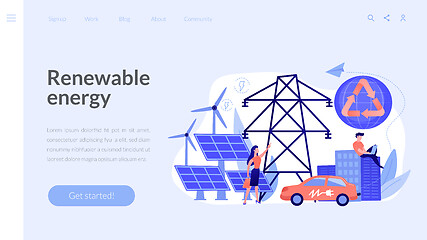 Image showing Renewable energy concept landing page.