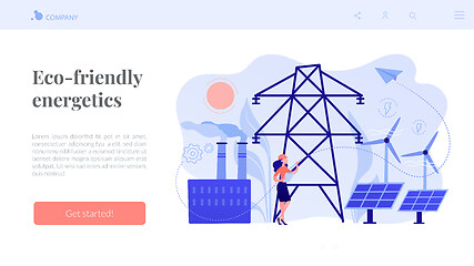 Image showing Alternative energy concept landing page.