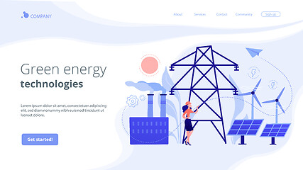 Image showing Alternative energy concept landing page.