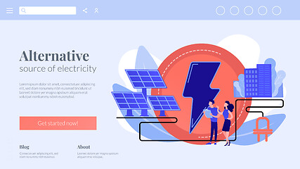 Image showing Solar energy concept landing page.