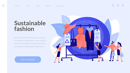 Image showing Sustainable fashion concept landing page