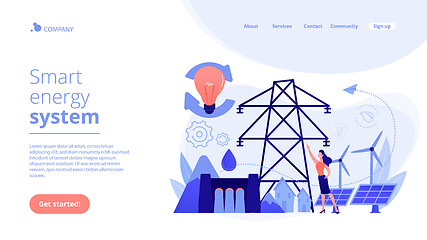 Image showing Sustainable energy concept landing page.