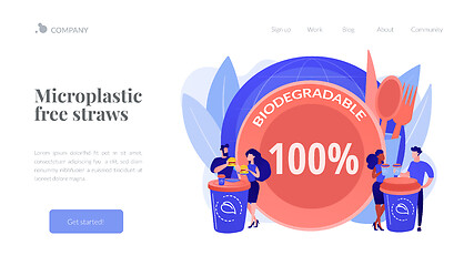 Image showing Biodegradable disposable tableware concept landing page