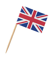 Image showing Small paper flag of the United Kingdom on wooden stick