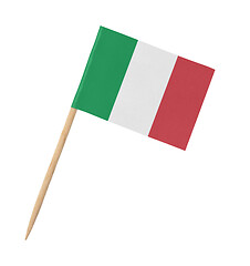 Image showing Small paper Italian flag on wooden stick