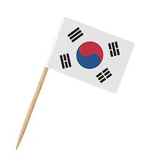 Image showing Small paper South Korean flag on wooden stick