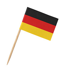 Image showing Small paper German flag on wooden stick