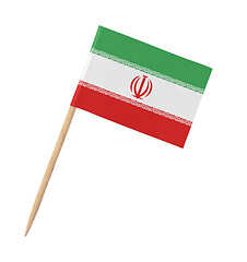 Image showing Small paper Iranian flag on wooden stick