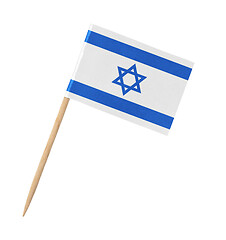 Image showing Small paper Israeli flag on wooden stick