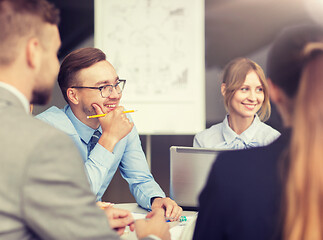 Image showing architects with laptop meeting at office