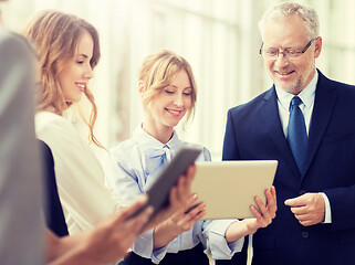 Image showing business people with tablet pc computers at office