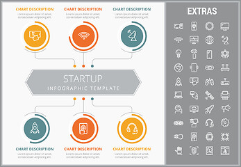 Image showing Startup infographic template, elements and icons.