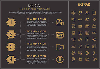 Image showing Media infographic template, elements and icons.