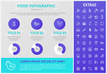 Image showing Food infographic template, elements and icons.