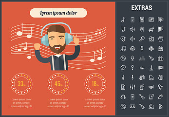 Image showing Music infographic template, elements and icons.