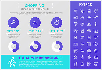 Image showing Shopping infographic template, elements and icons.