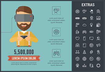 Image showing Virtual reality infographic template and elements.