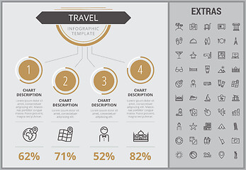 Image showing Travel infographic template, elements and icons.