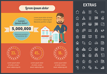 Image showing Real estate infographic template, elements, icons.