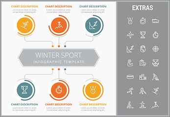 Image showing Winter sport infographic template, elements, icons