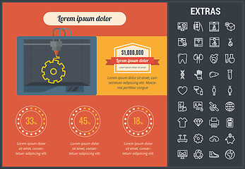 Image showing 3D printing infographic template and elements.