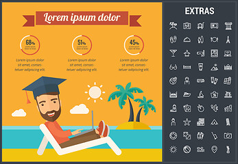 Image showing Travel infographic template, elements and icons.