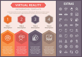 Image showing Virtual reality infographic template and elements.