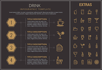 Image showing Drink infographic template, elements and icons.