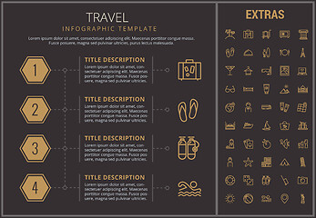 Image showing Travel infographic template, elements and icons.