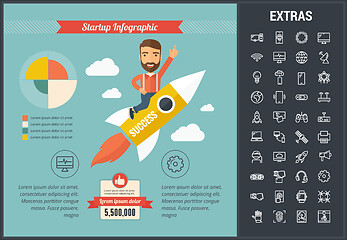 Image showing Startup infographic template, elements and icons.