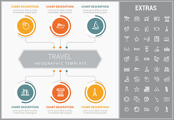 Image showing Travel infographic template, elements and icons.