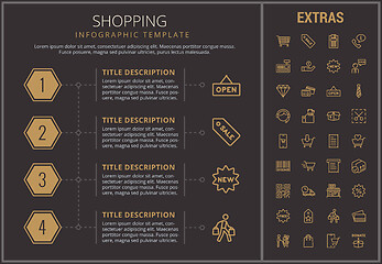 Image showing Shopping infographic template, elements and icons.