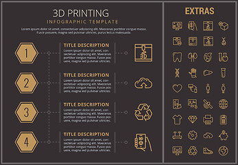 Image showing 3D printing infographic template and elements.