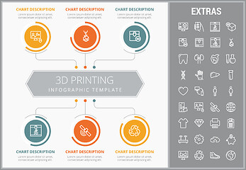 Image showing 3D printing infographic template and elements.