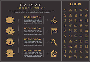 Image showing Real estate infographic template, elements, icons.